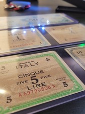 Allied Military Currency 1943 – AM-lira 1, 2, 5, 10 e 50 lire – Memorabile