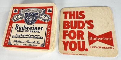 1980s Lot Of 13 Budweiser Vintage Beer Coasters This Bud s for You Bar Mancave