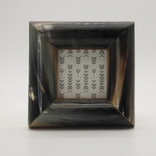 Vintage Two's Company Faux Horn Picture Frame 5.5" x 5.5" - Holds 2.5" x 2.5"