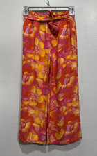 btween Floral Print Belted Pull On Pants Girls Size 10 Tropical Island Cruise
