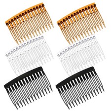 6 Pieces French Side Comb, 14 Teeth Vintage 1 Count Pack of 6 , Multicolor