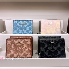 NWT Coach Snap Wallet In Signature Denim/Chenille CDF22/CDL51/CDD11/CCQ32