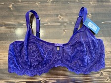 NWT Frederick's of Hollywood Tamara Belle Deep Purple Lace Bra Size 42D