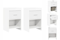 Nachttische 2Er Set Weiß 40X30X60 Cm Holzwerkstoff