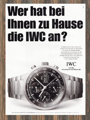 IWC No. 3707 - Reklame Werbeanzeige Original-Werbung 2000 (2)