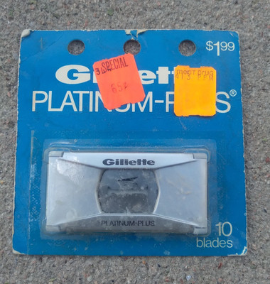 Vintage Gillette Platinum Plus Blades 10 Pack NEW Double Edge