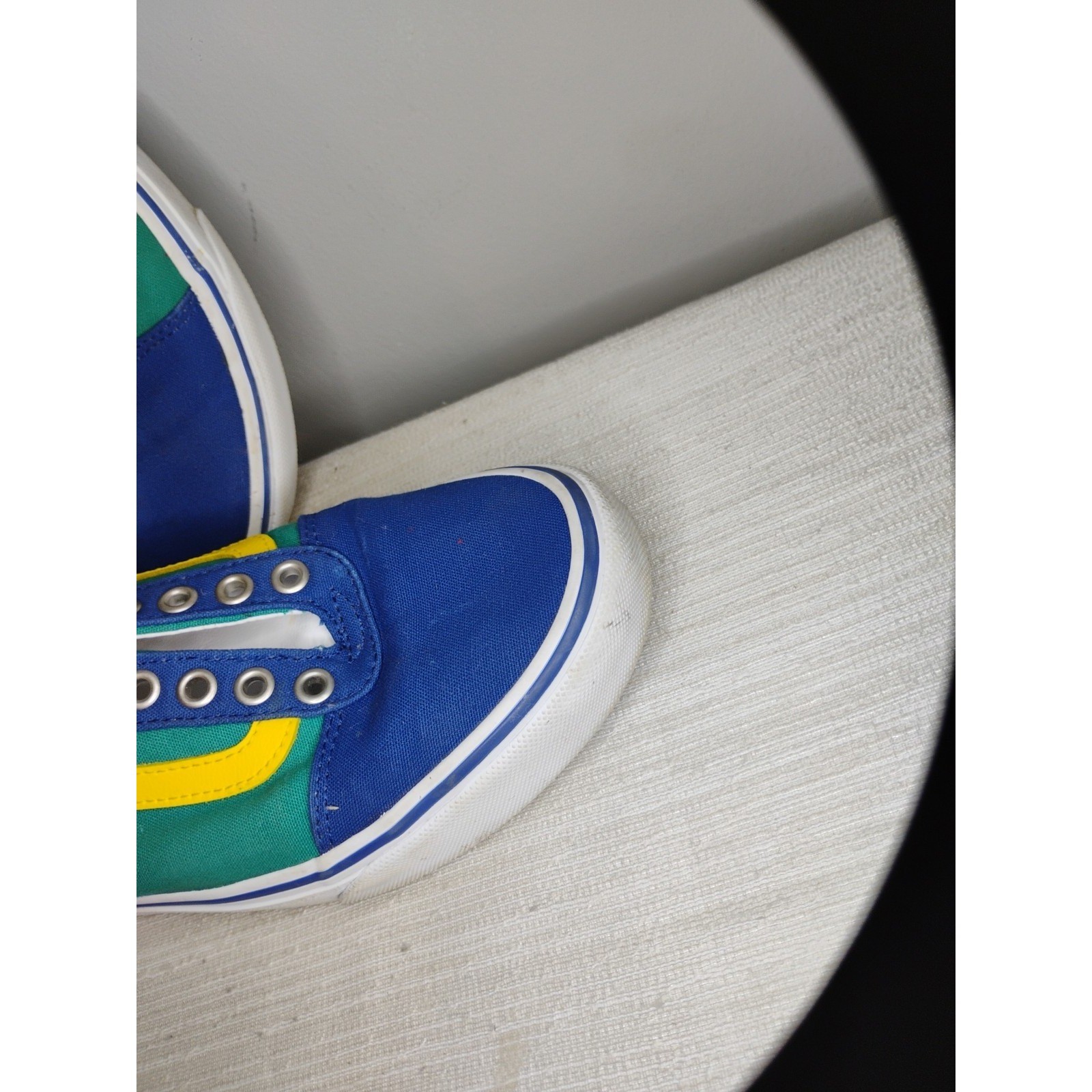 Vans Old Skool Men's 7 Off The Wall Laced Skate Shoes Blue Yellow Green Red Y2K thumbnail 4