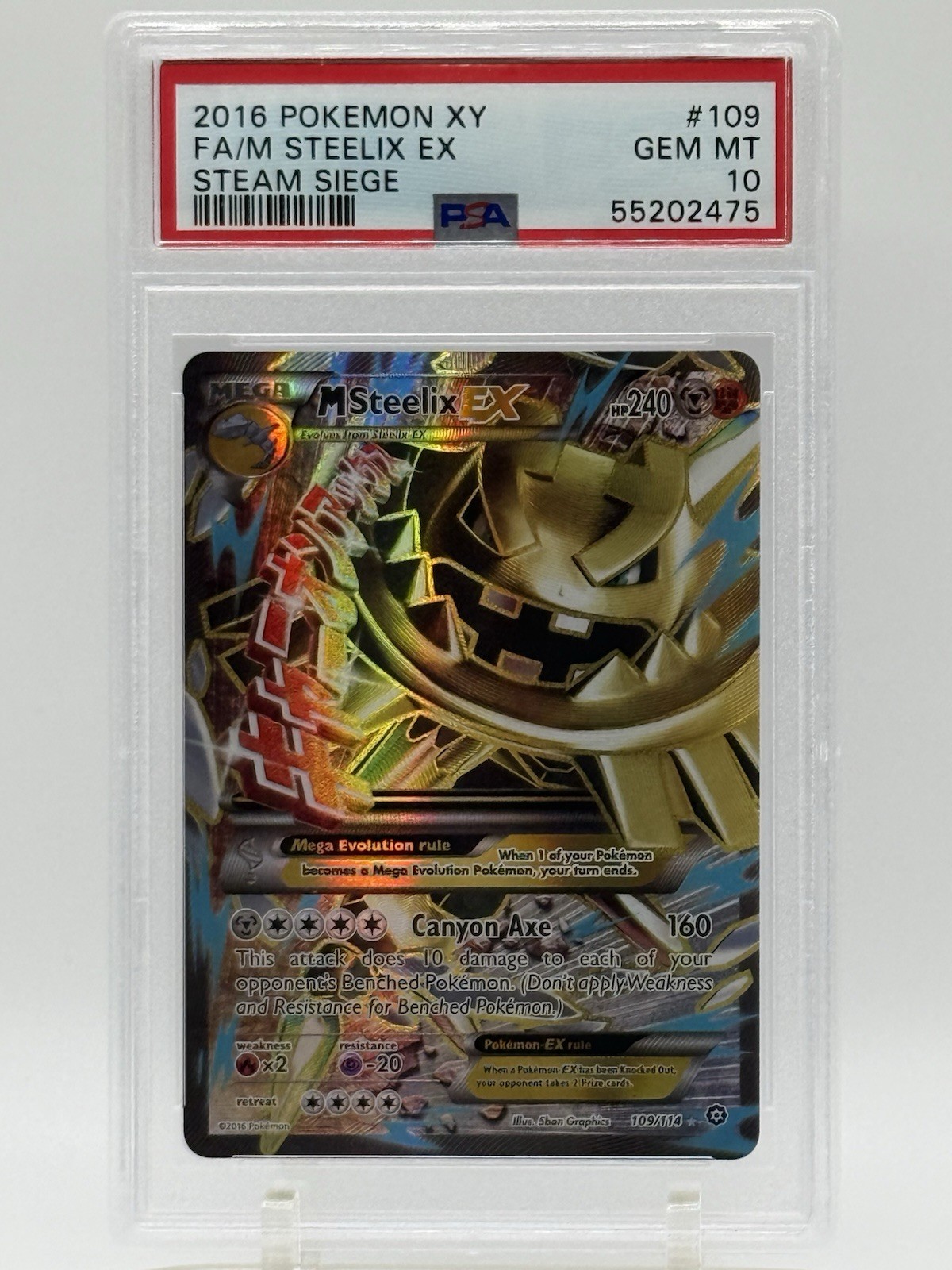 Pokemon M Steelix EX XY Steam Siege Full Art #109 PSA 10 Gem Mint