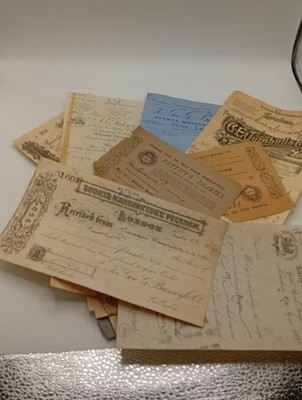 Über 20 alte Scheinköpfe 1898-1908 Ephemera einige schöne Beispiele verschiedene Handel