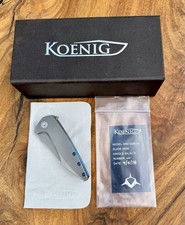 Rare Gen 1 Hollow Ground Koenig Mini Goblin Titanium Handle M390 Stonewash Blade Rare Gen 1 Hollow Ground Koenig Mini Goblin Titanium Handle M390 Stonewash Blade