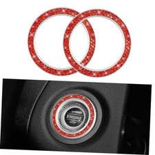 2PCS Car Engine Start Stop Decoration Ring, Car Engine Start Button Cover,