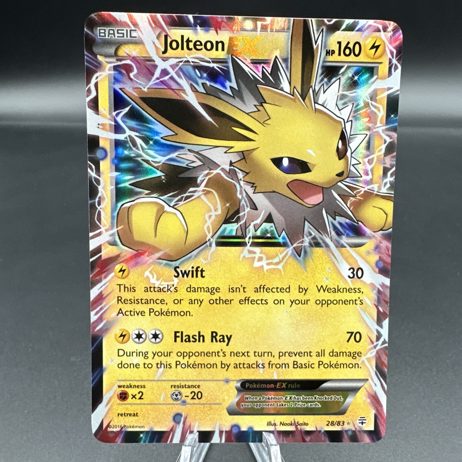 Pokémon Jolteon-EX Holo Rare TCG Card Generations 28/83