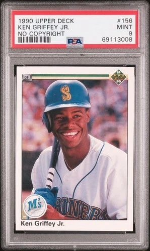 1990 Upper Deck #156 Ken Griffey Jr. NO COPYRIGHT Variation PSA 9 MINT
