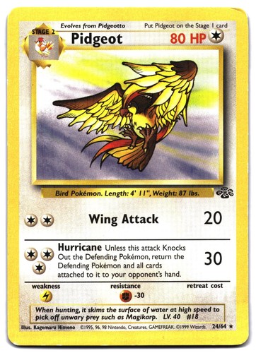 Pidgeot 24/64 Rare Jungle Pokemon Unlimited