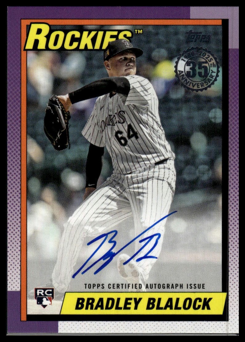 2025 Topps Update #90A-BBI Bradley Blalock 35th Anniversary Autographs RC