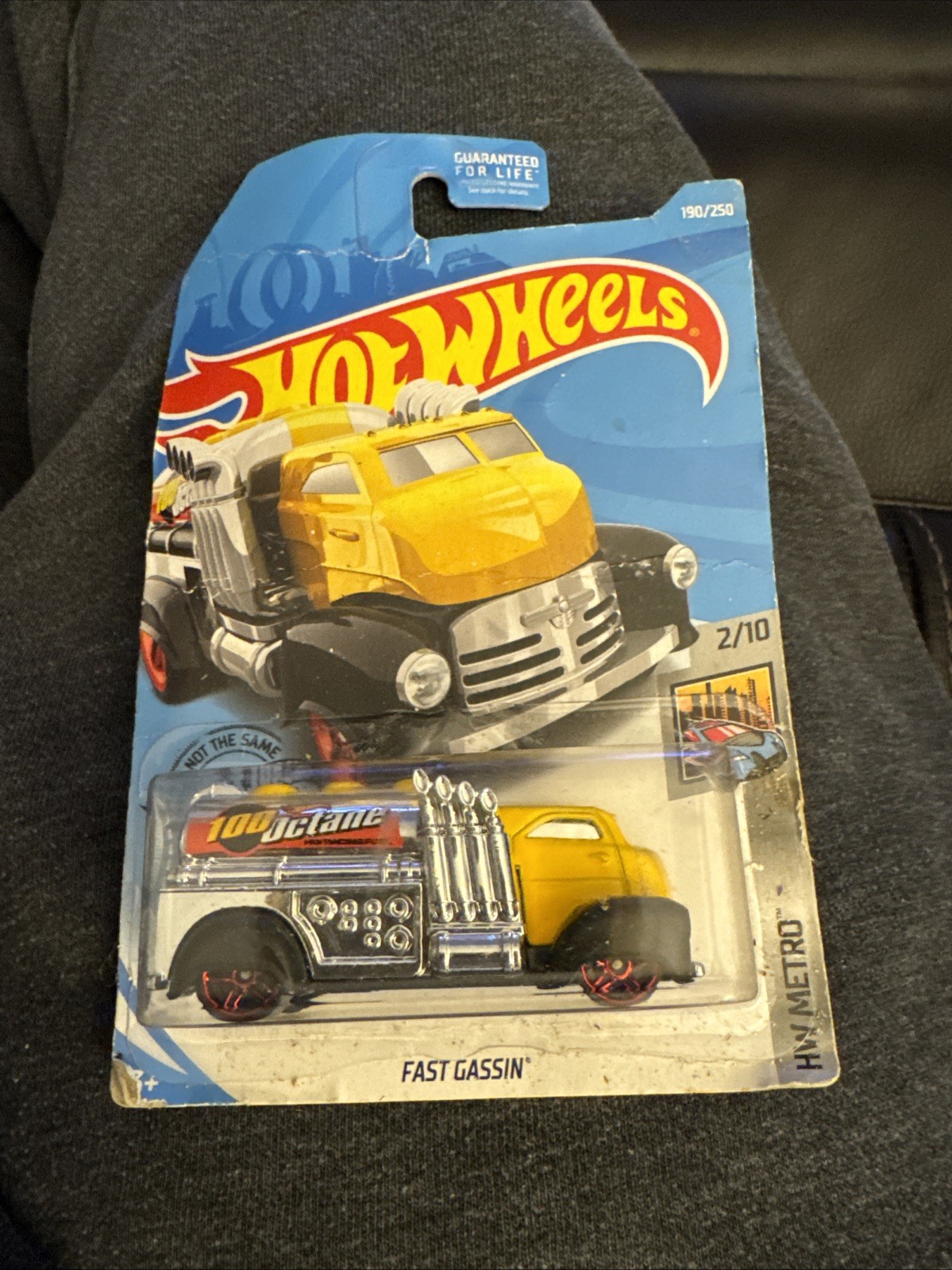 2019 Hot Wheels #190 HW Metro 2/10 FAST GASSIN' Yellow-Chrome w/Red Pr5 Spokes