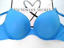 VICTORIA'S SECRET PINK Super Push-Up Bra 34D 36C 38B 40B Blue NWT Add 1.5 Cup VS