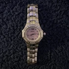 SEIKO Vintage Silver Stainless Steel Watch With Pink Mother Of Pearl