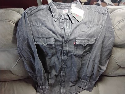 Levis Western Standred Fit Black Shirt Men's Size XXL