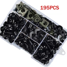 195pcs Motorcycle Complete Fairing Bolts Kit Bodywork Screws Nuts Set M5 M6