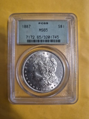 1887 Morgan Silver Dollar PCGS MS65 OGH