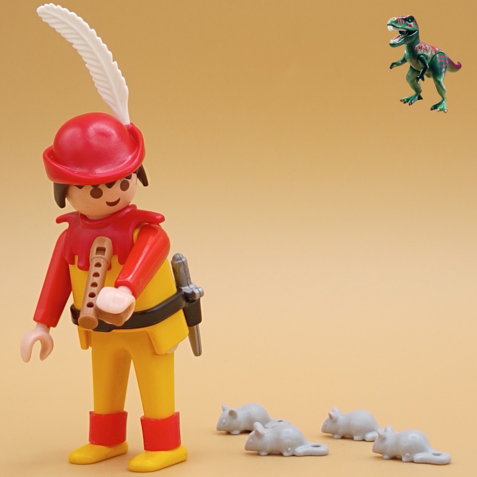 Playmobil figura flautista de Hamelin-trovador-ratas ratones-flauta medieval