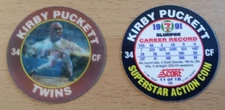 1991 7-11 Slurpee Atlantic Baseball Coin/Disc #11 Kirby Puckett Twins HOF