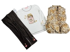 Size 5 Little Girl's 3pc Puffer Vest, Leggings  Long Sleeve Shirt Animal Print