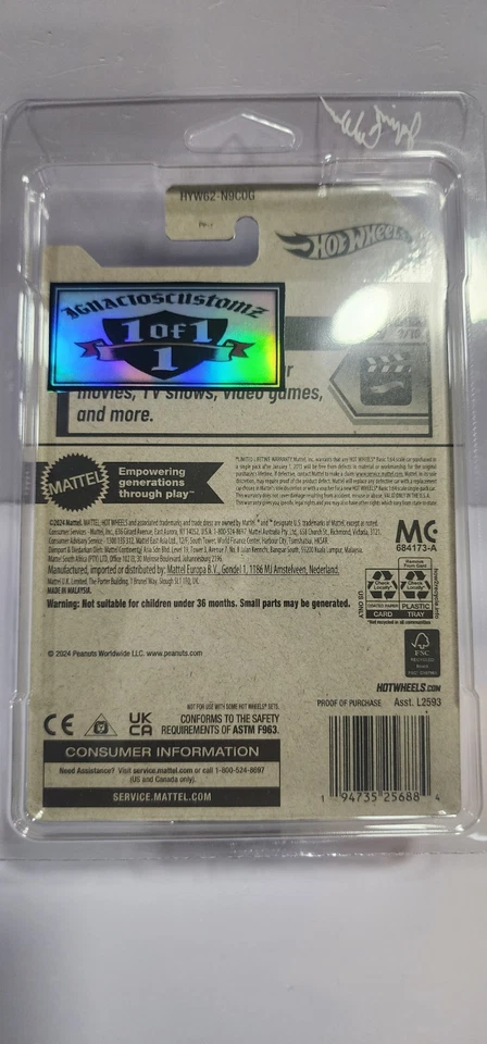 Hot Wheels 96 Dodge Viper GTS CUSTOM com cartão PERSONALIZADO vem com protetor de cartão - Imagem 3 de 3