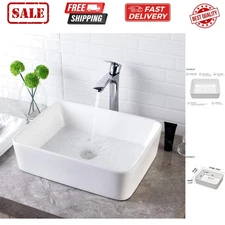 Vessel Sink Rectangle 19 Inch Bathroom Sink,Rectangular Modern Above Counter ...