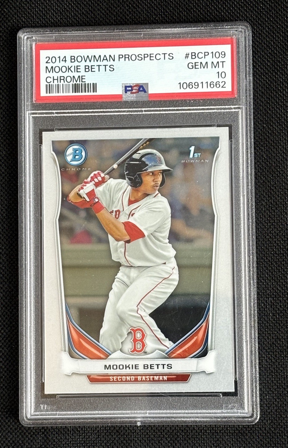 Mookie Betts Chrome 1st Bowman PSA 10 - 2014 Bowman Prospects BCP109