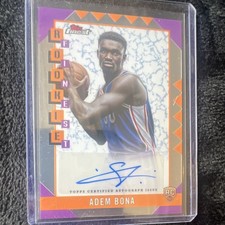 2024-25 Topps Finest Rookie Finest Autographs Adem Bona #RFA-AB 76ers Autograph