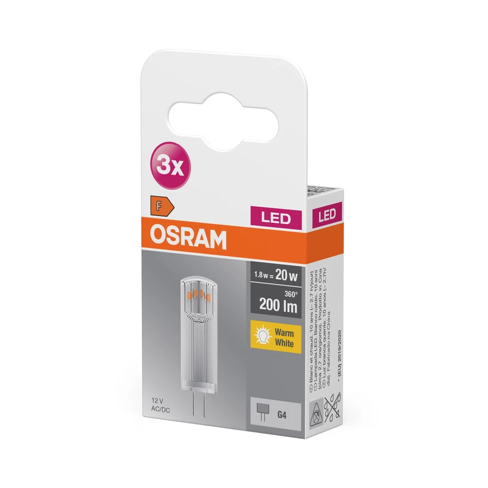 OSRAM LED BASE PIN G4 12 V / Ampoule LED G4, 1,80 W, 20-W-remplacement, clair, W - Photo 2/3