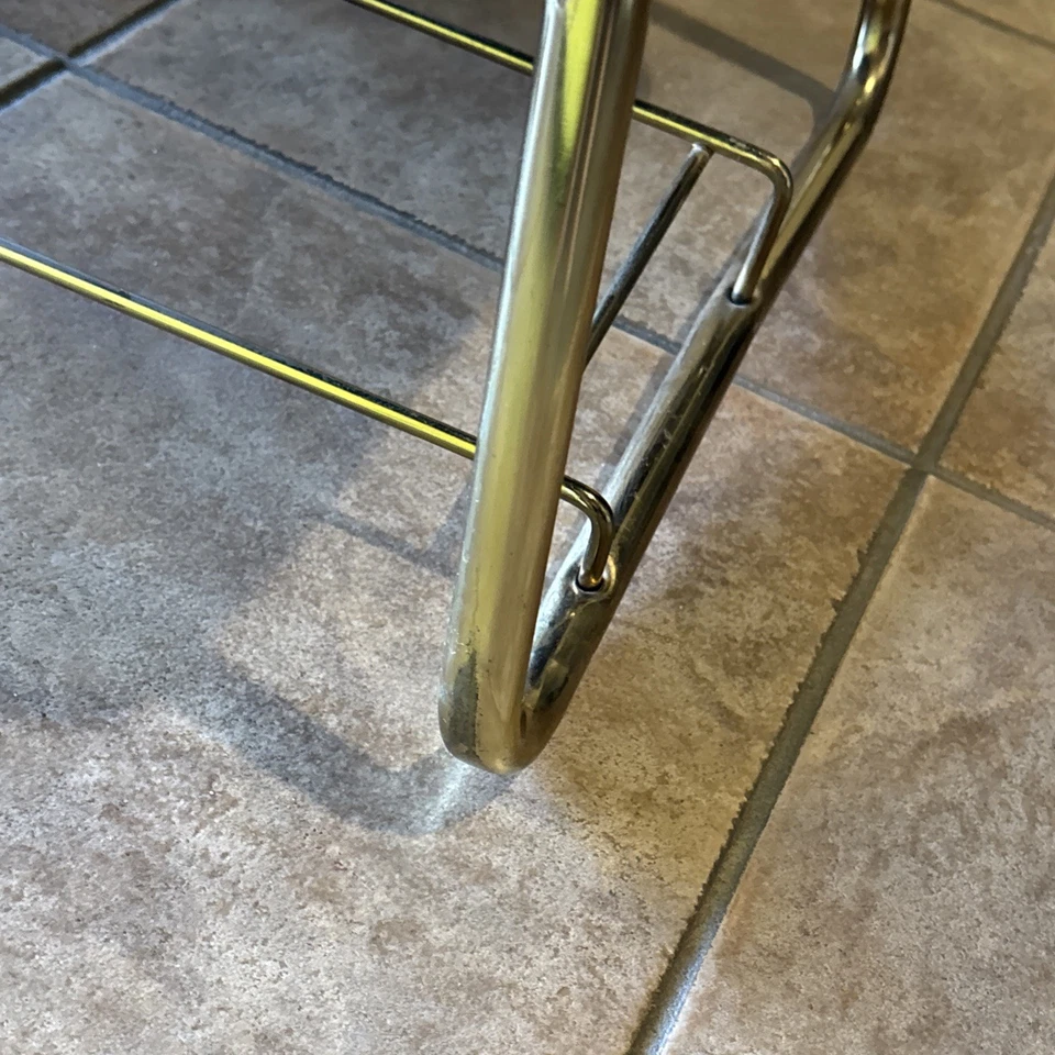 Vintage Gentleman's Brass Valet Stand Suit Stand with seat Mid Century Coin Tray - Image 4 of 4