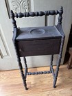 Antique Mahogany Wood Smokers Stand Copper Lined 29x8 — photo 1