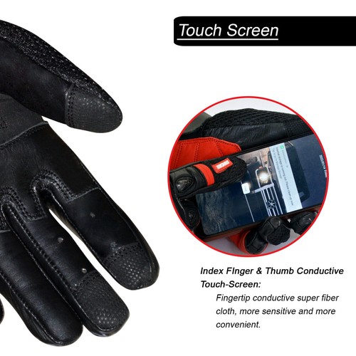 Ducati Corse New Leather Racing Motorbike Glove Pre-Curved Finger Motorcycle Glo - Picture 16 of 39