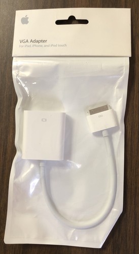 New Apple 30-pin to VGA Adapter MC552ZM/B Model A1368 iPad, iPod iTouch - 第 1/1 張圖片