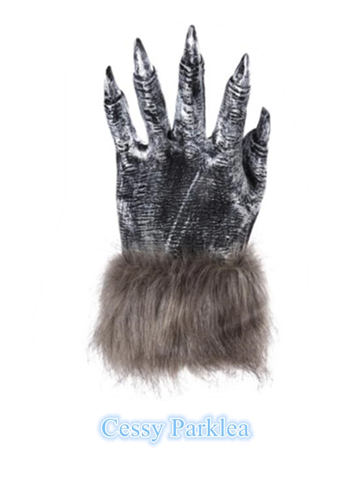SN-A1-5 Hairy Werewolf Wolf Monster Hands Claws Paws Halloween Costume Gloves - image 3 of 4