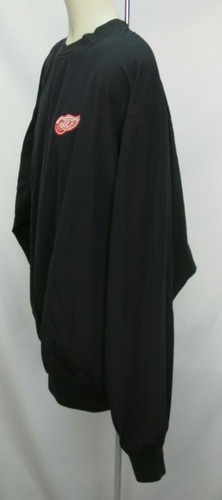Mens Gear Red Wing Hockey Wind Breaker Sz M Black Pullover Vented Pockets Lined - Picture 6 of 10