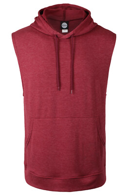 Mens Workout Hoodie Sleeveless Vest Muscle Tank Tops Gym Fitness Bodybuilding
