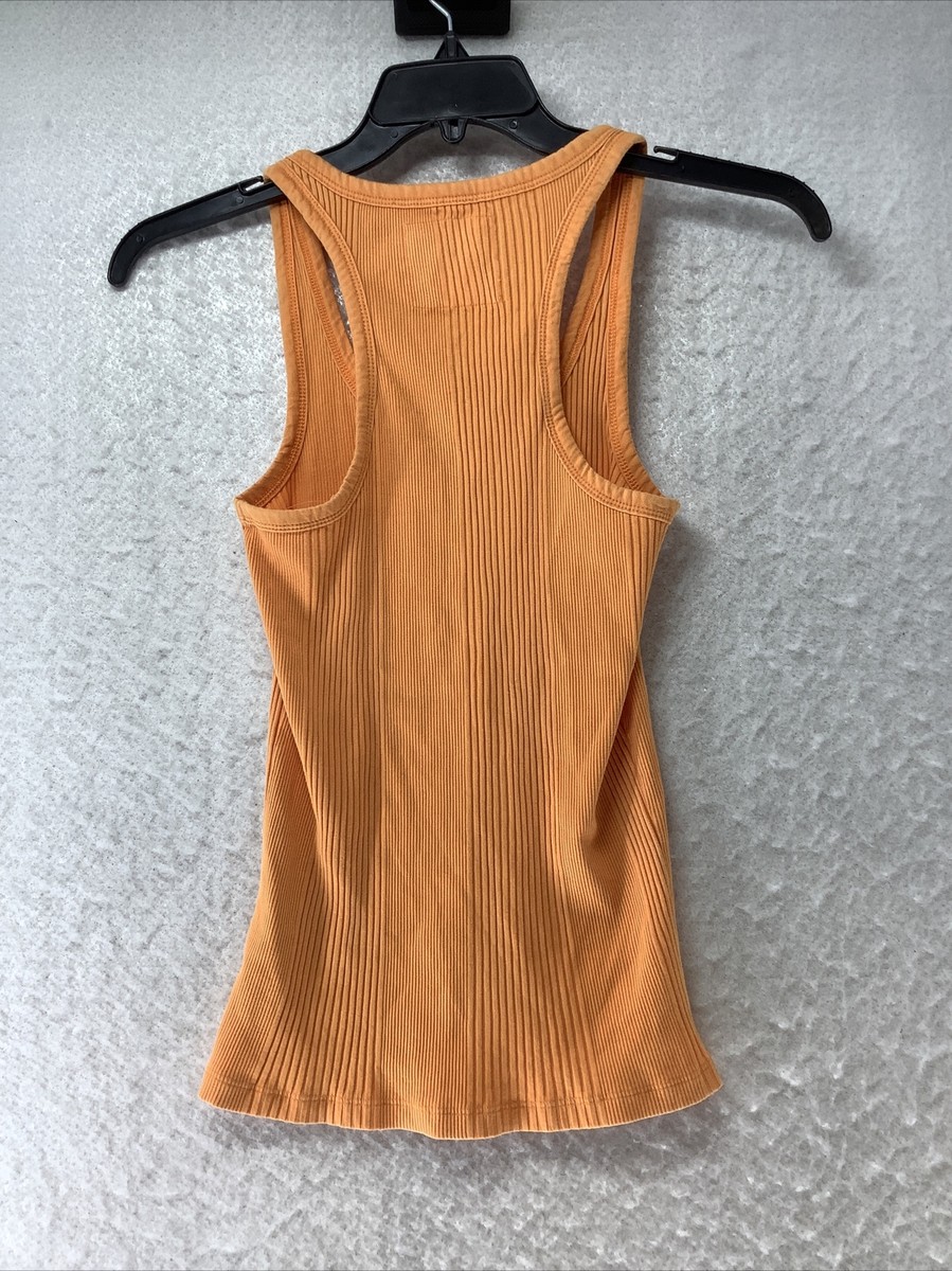 Aerie Ribbed Button Up Tank Top Orange Size Medium | eBay