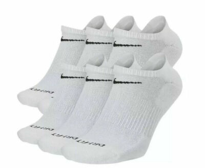 Nike Everyday Plus Cushion White Black Socks - 6 Pair Pack - SX6898100