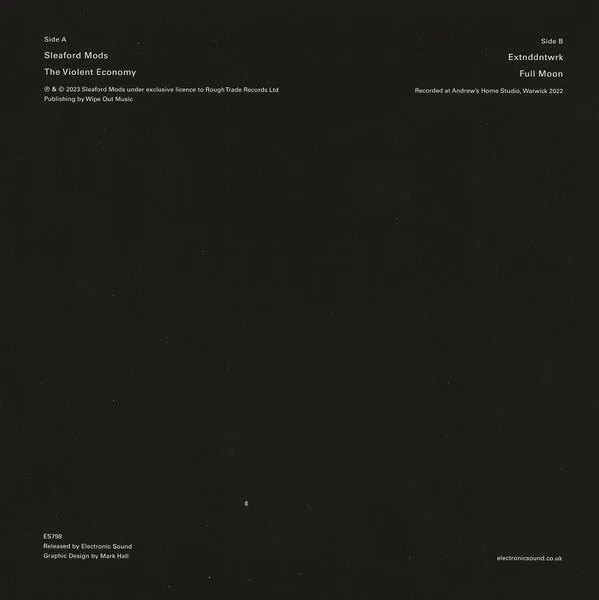 SLEAFORD MODS / EXTNDDNTWRK - The Violent Economy / Full Moon Limited Edition 7" - Image 3 of 3
