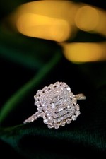 2 Ct Round Cut Lab Created Diamond Engagement Wedding Ring 14K White Gold Finish