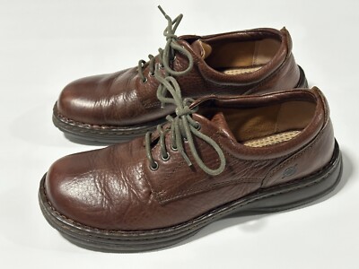 Born Hutchins II Oxford Shoe Mens Brown Pebbled Leather