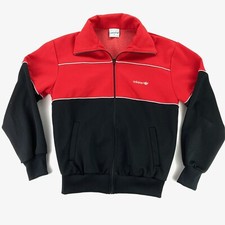 VTG Adidas Trefoil Men's Full-Zip Track Jacket Bomber Red White Black   Medium