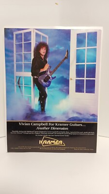 KRAMER GUITARS NIGHTSWAN VIVIAN CAMPBELL . 1988  PRINT AD. 11 X 8.5   h1