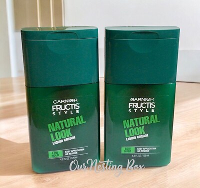 2 Garnier Fructis Style Natural Look Liquid Cream Low Hold 4.2 fl oz Each