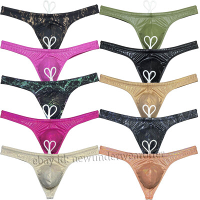 Sexy Mens Swim Thong Dazzle Swimwear Trunks Bikini Cut Swimsuit Inner Drawstring