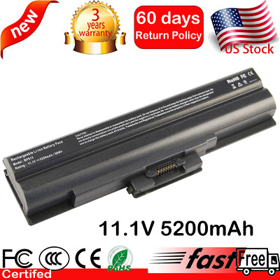 Battery for Sony VGP-BPS13/Q VGP-BPS13A/Q VGP-BPS13/S VGP-BPS13A/S 5200mAh 